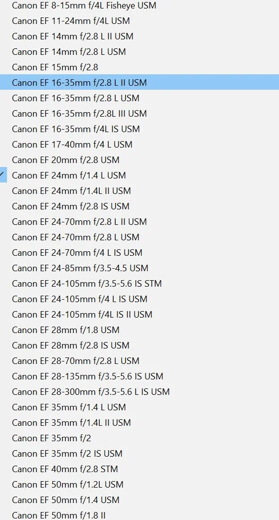 Lightroom's lens profiles