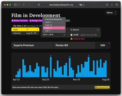 A more powerful C-41 development time calculator.