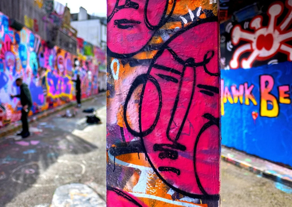 pink graffiti wall