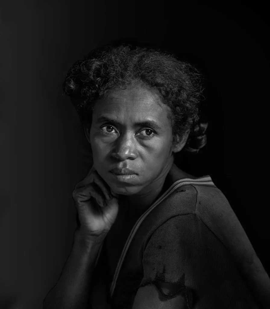 black and white portrait of a girl