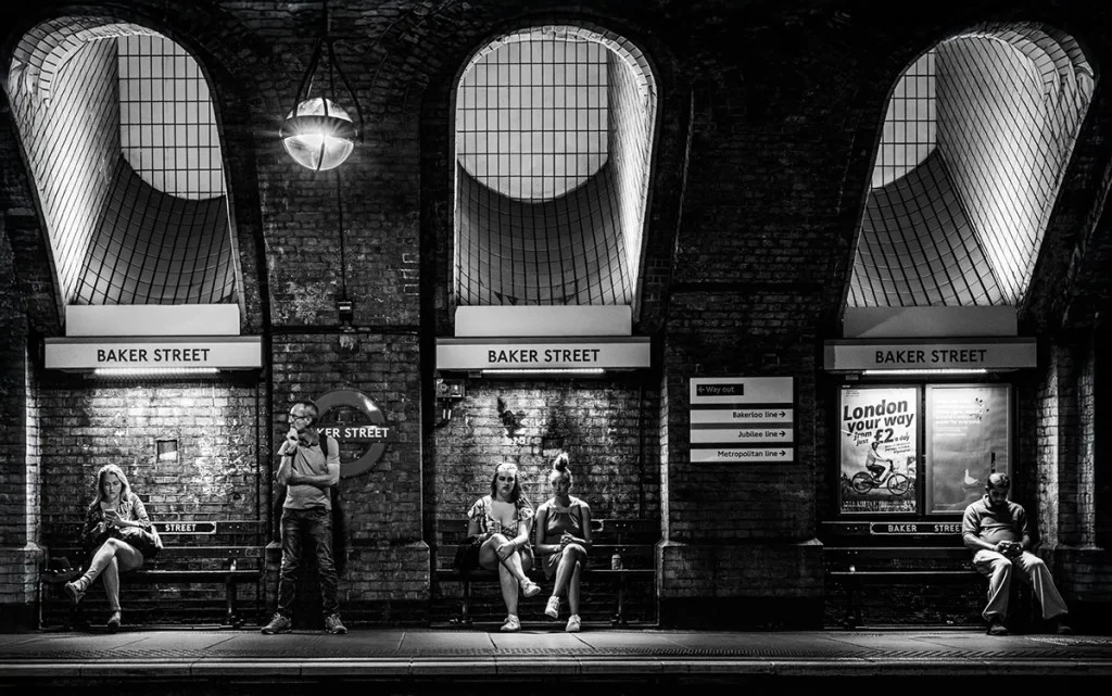 Photo at Baker Street underground station platform