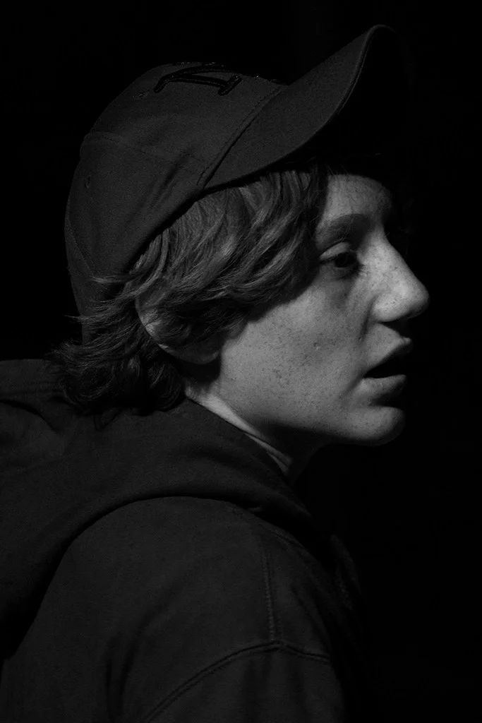Profile portrait in low light