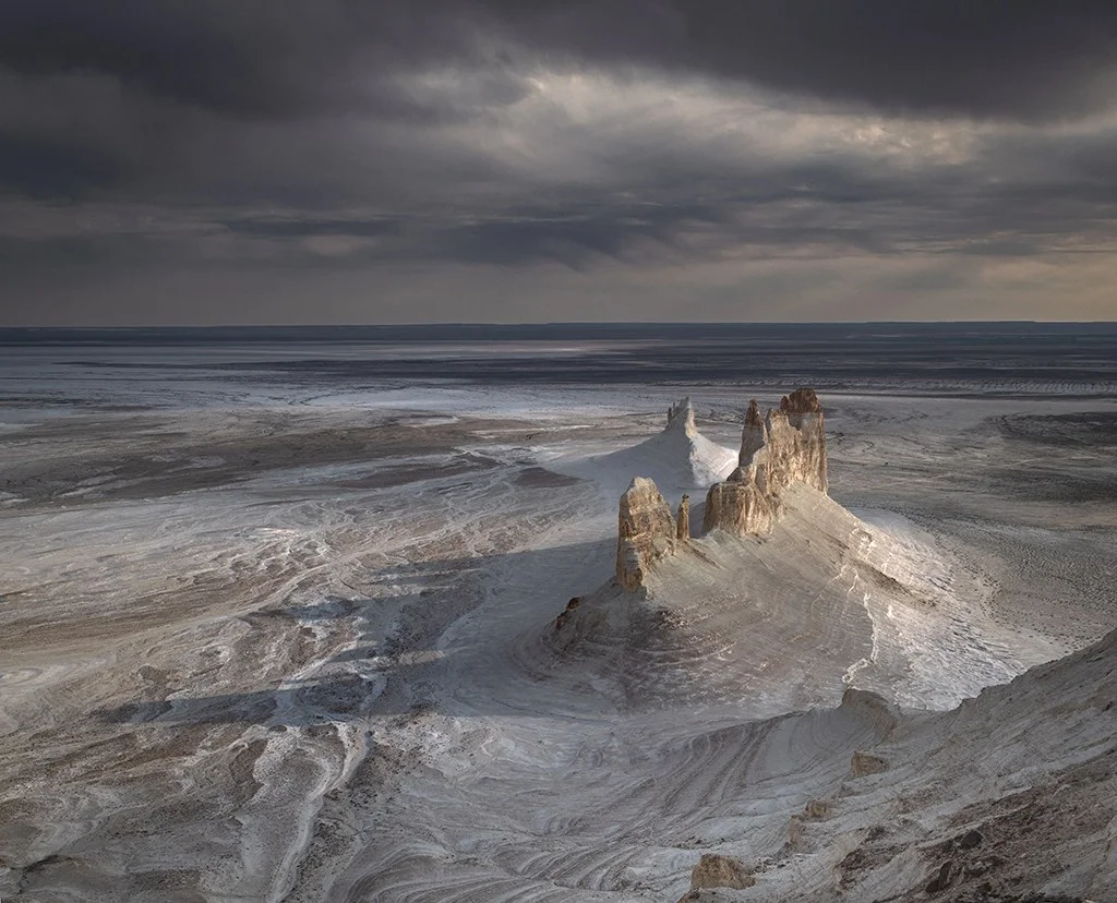 ship-shaped rock formation in the landscape