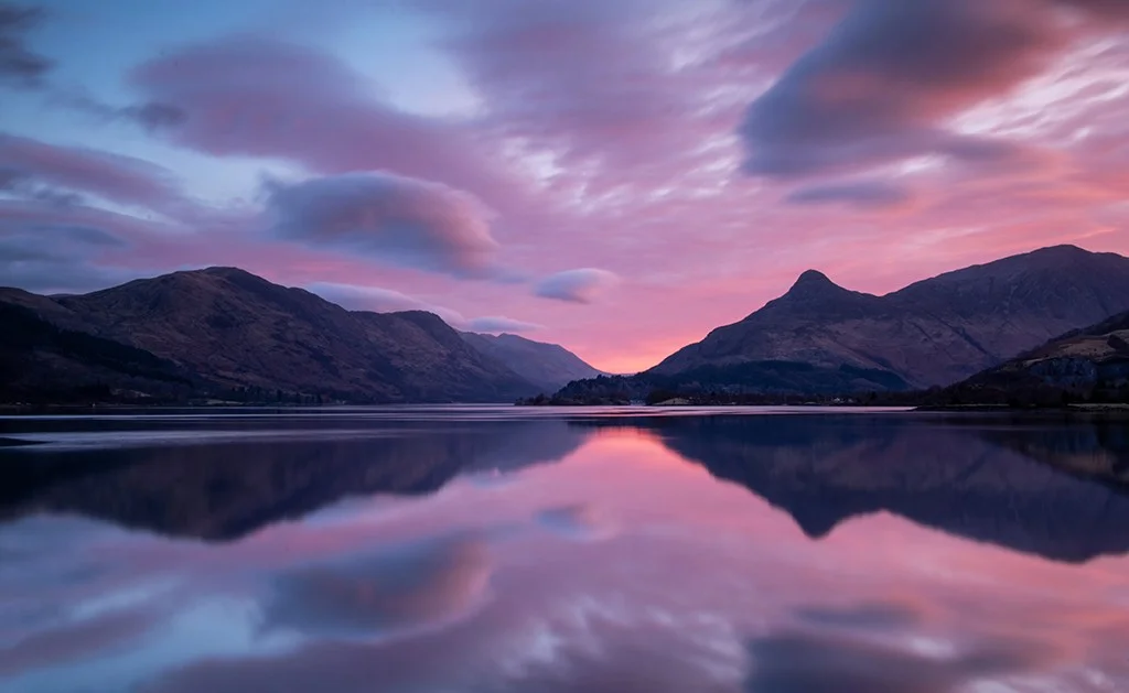 loch leven blue hour purple sky photo
