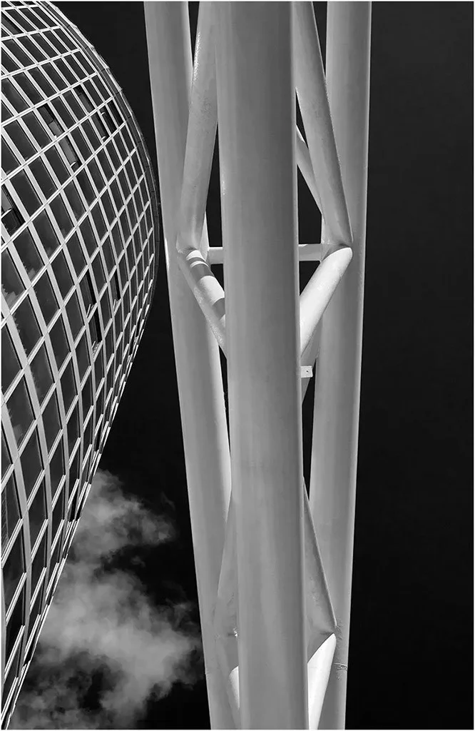 black and white architecture photo