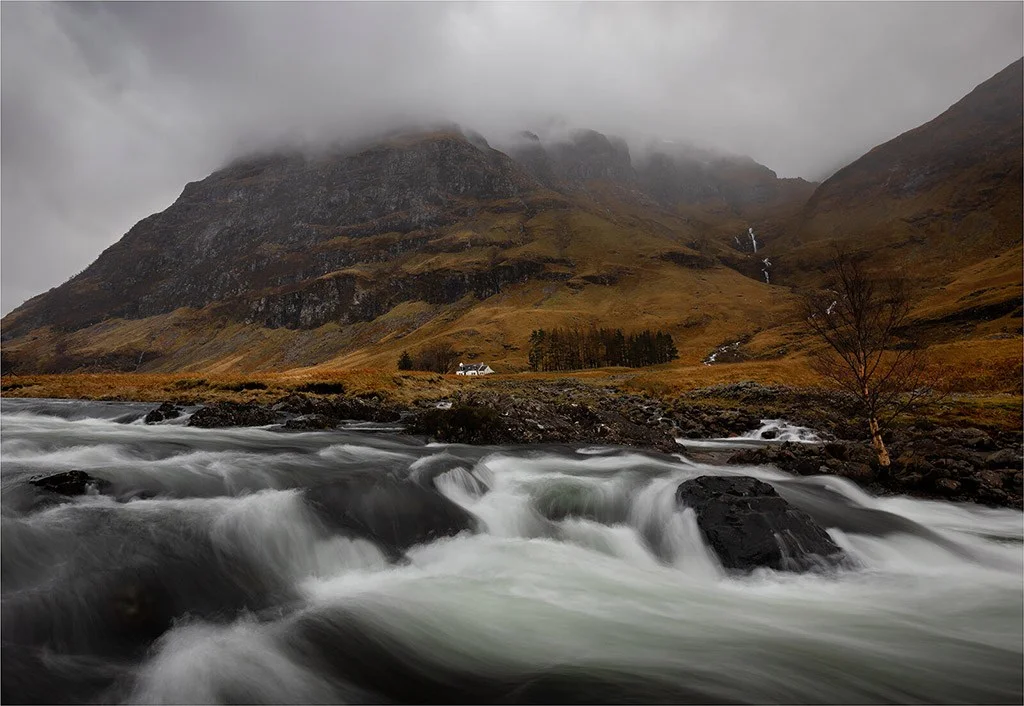 running water in Scottish landscape
